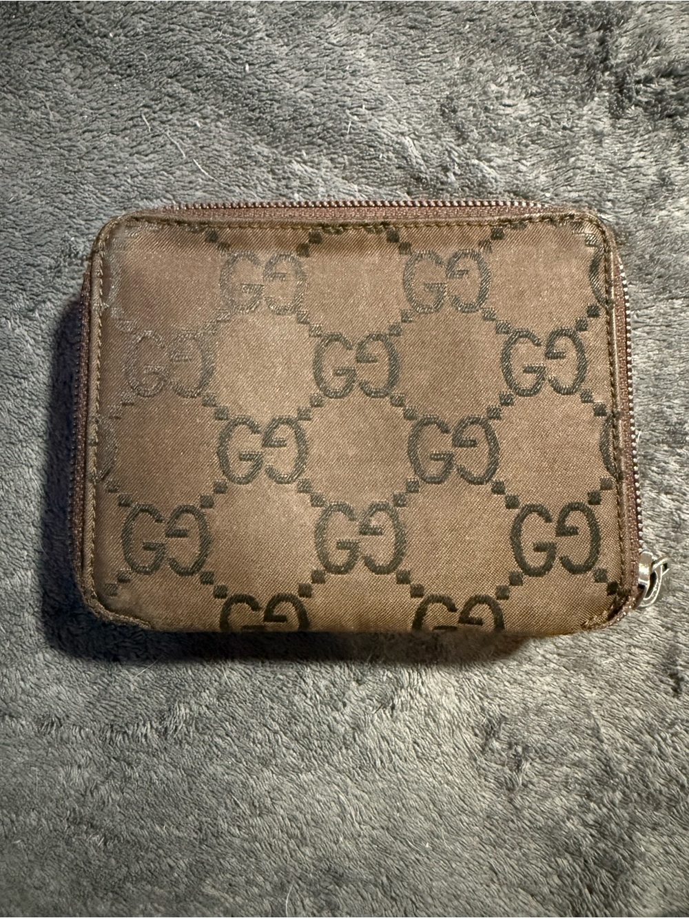 Gucci Brown GG Canvas Zip Wallet